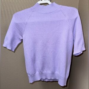 Ann Taylor knit Short Sleeve Mock Turtleneck Sweater